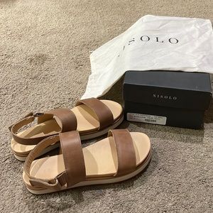Nisolo Go-To Flatform Sandal Almond